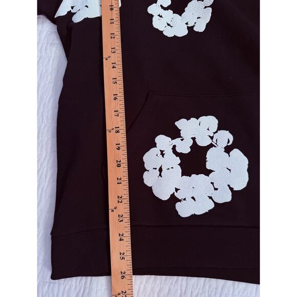 Denim Tears Hoodie Mens Sz Medium Black Cotton Wreath Streetwear 100% AUTHENTIC - Picture 8 of 12